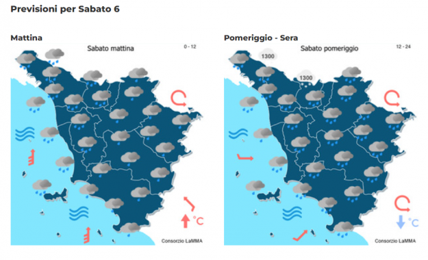 Le previsioni del consorzio Lamma per il 6 Gennaio in Toscana